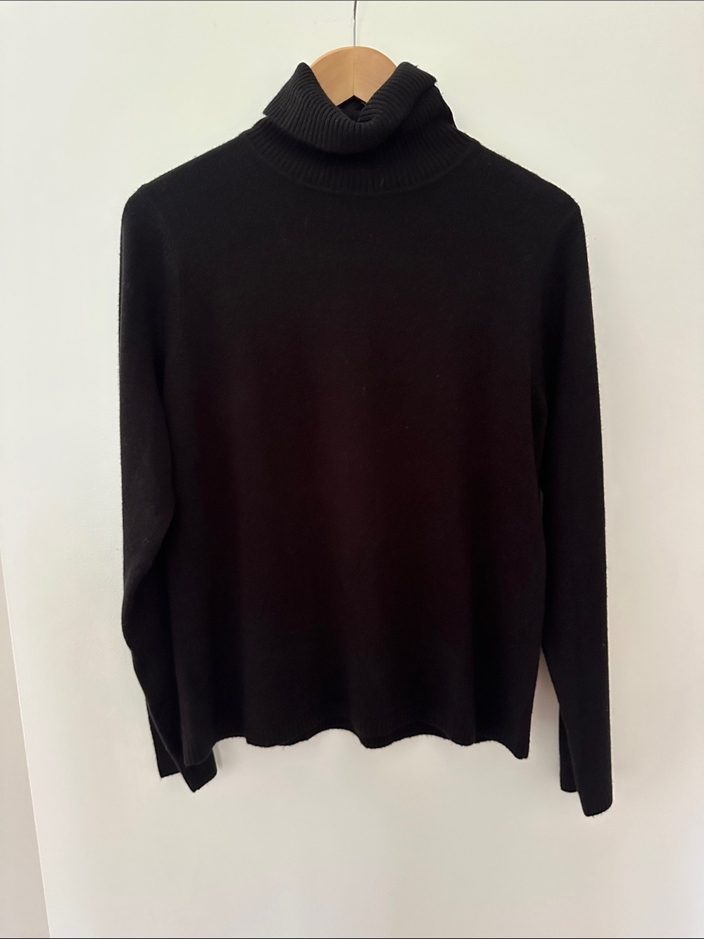 Studio Black Ribbed Turtleneck Sweater